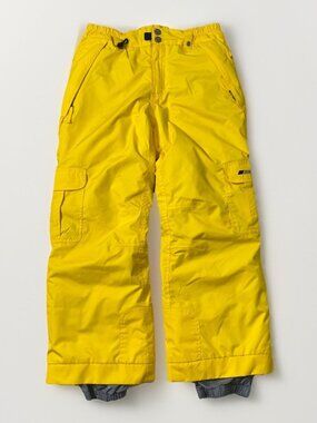 686 Snow Pants Youth Boys L Yellow Insulated Cargo Snow Yellow Ski Snowboard